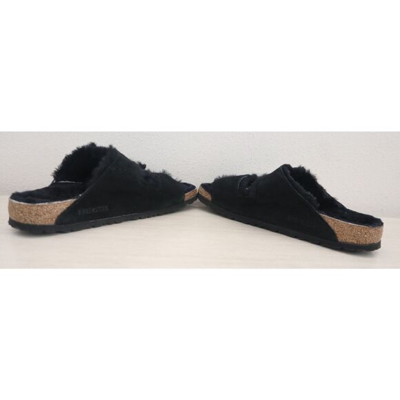 Birkenstock EUR 41 Women's 10 Men's 8 Black Suede Arizona Shearling Sandals - Picture 8 of 12